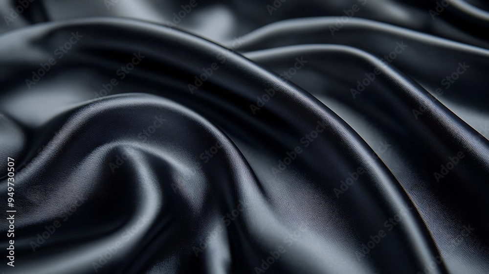 Fototapete black gray satin dark fabric texture luxurious shiny that is abstract silk cloth panorama background