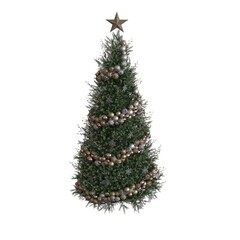 Christmas tree with decorations, isolated on white background, 3D illustration, cg render