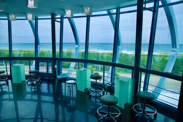 Interior View of Songjiho Tower with Ocean View