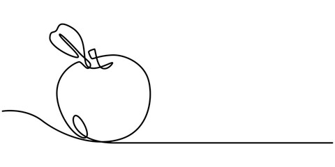 Apple continuous one line drawing, single line art element, minimalist sketch line vector illustration, autum and thanksgiving concept, Continuous Line Drawing Of A On An Apple Transparent background