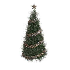 Christmas tree with decorations, isolate on a transparent background, 3d illustration, cg render
