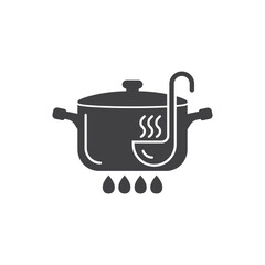 Сooking pot icon in flat style. Saucepan vector illustration on isolated background. Pan sign business concept.