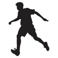soccer shoot silhouette silhouette white background
