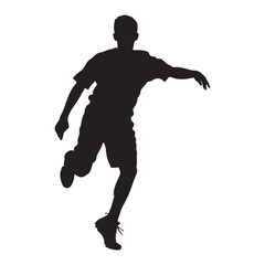 soccer shoot silhouette silhouette white background
