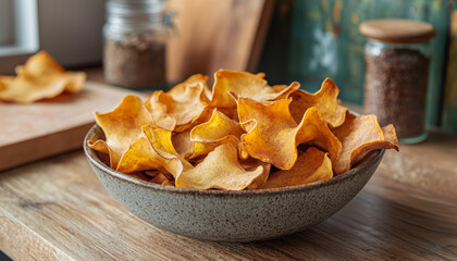 A Bowl of Crispy Sweet Potato Chips