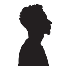 Silhouette of a African American Man silhouette on white background
