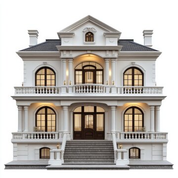 resendiatial bunglow 3d model, isolated background