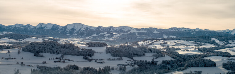 Landscape in winter in the german alps in allgäu