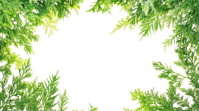 Elegant Wedding Invitation Featuring Thuja Elements, with Space Reserved for Personalized Text. 