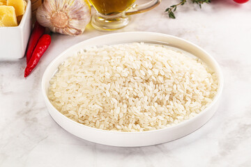 Dry Arborio rice for risotto