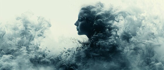 Mysterious Figure in a Cloudy Sky