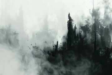 Abstract Art, Grayscale, Cloudscape