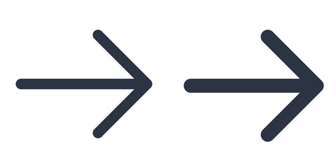 Right Arrow simple icons set designed in filled, outline, line and stroke style