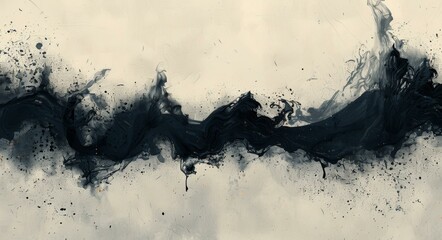 Abstract Art, Watercolor Painting, Ink Wash Technique