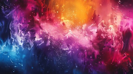 Fototapeta premium Abstract Art, Colorful Explosion, Paint Splatter Effect, Vibrant Background, Digital Art, Creative Design, Inspirational Image