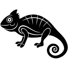 chameleon cartoon isolated on white