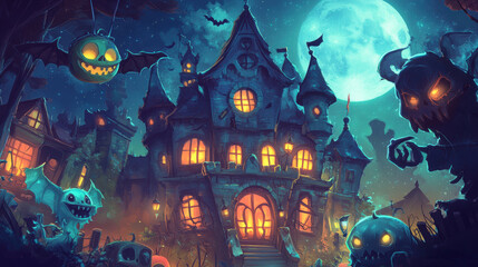 Obraz premium Halloween catle