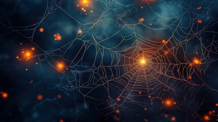 Fireworks in the night sky on Halloween. Halloween web