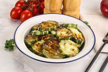 Vegan cuisine Grilled zucchini slices