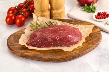 Raw beef meat uncocked steak