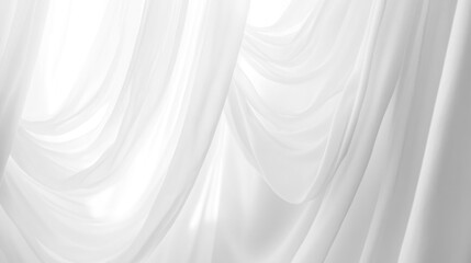 Obraz premium Soft white curtains background for graphic design or wallpaper.