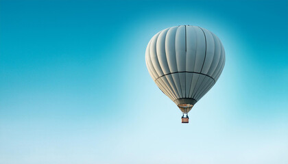 Fototapeta premium Hot Air Balloon on Light Blue