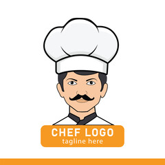 Cartoon Chef Logo Illustration home catering service logo