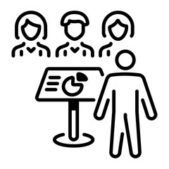 An outline style icon of meeting 