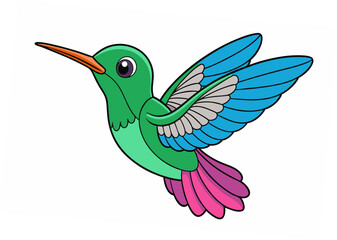 Obraz premium Hummingbird Vector Illustration on White Background - Printable Art