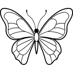 Elegant Butterfly Vector - Intricate Butterfly Silhouette for Printable Designs