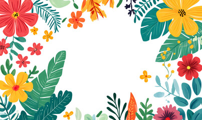 Obraz premium floral and leaf on white background in doodle-style tile designs with graphic format.