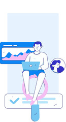 Personnel doing job interview flat vector concept operation hand drawn illustration
