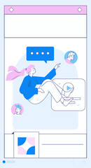 Personnel doing job interview flat vector concept operation hand drawn illustration
