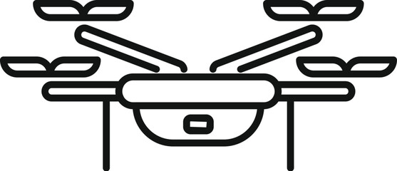 Minimalist vector illustration of a drone hovering and recording footage