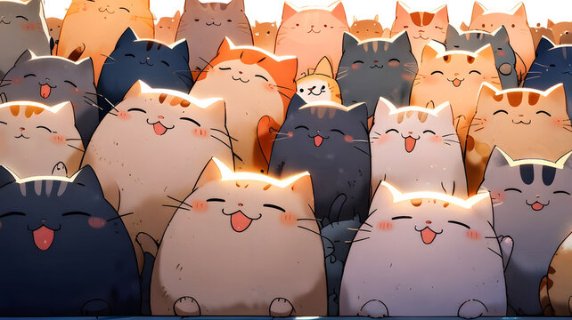 Fototapeta cartoon cat Kawaii wallpaper