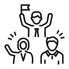 Supporters icon in line style 