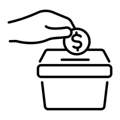 Fundraising icon in linear style