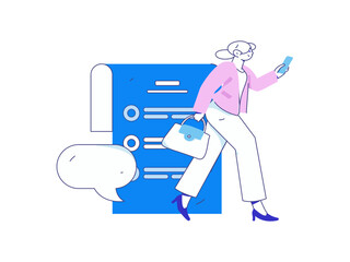 Personnel doing job interview flat vector concept operation hand drawn illustration
