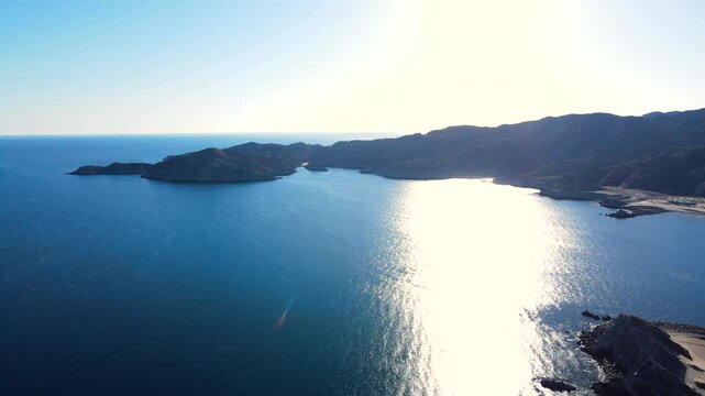 Aerial pan of mexico beaches