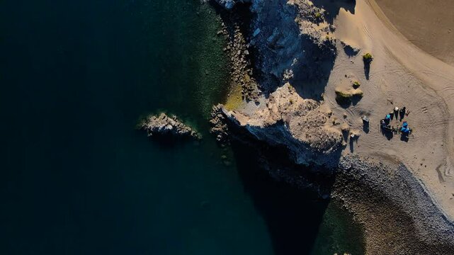 Aerial top-down view of Punta Final Baja Mexico