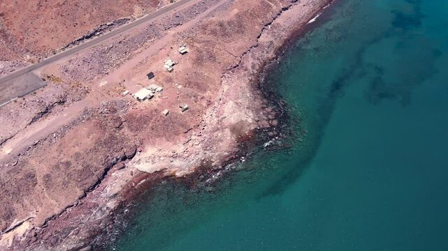 aerial pan down of mexicos fishing habitat