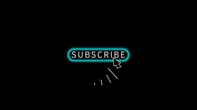 Subscribe and follow button with clicking mouse on it. Loop able animation for your social media content