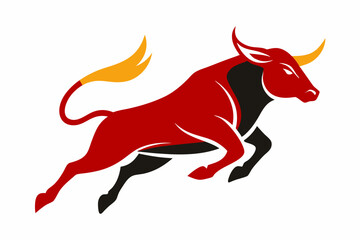 Obraz premium A jumping Bull