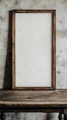 Rustic Wooden Frame Mockup.