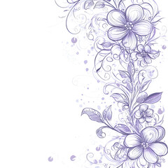 2D illustrator doodle-style floral and leaf graphics on a white background or wallpaper