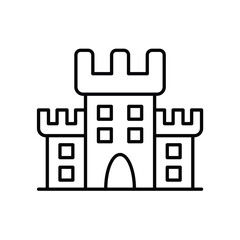 castle line icon with white background vector stock illustration