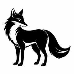 black and white fox