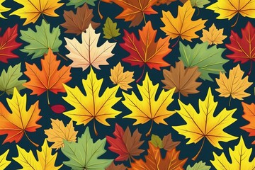 colorful autumn leaf seamless pattern for wallpaper