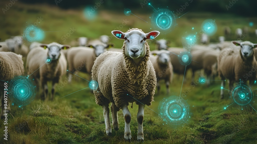 Poster automated iot powered sheep farming revolutionizing health tracking and management with cutting edge
