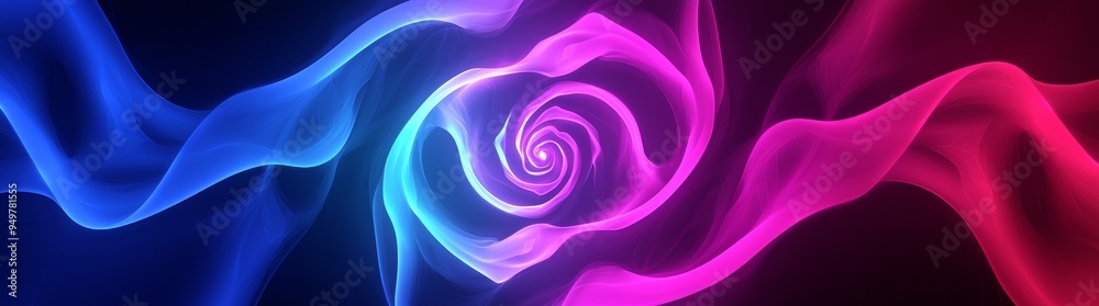 Wall mural an abstract background of blue and purple with neon streaks. the background is dynamic and energetic